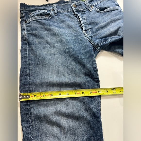 7 for all man kind reg33 Men's Blue Jeans embroidered pockets button fly lowrise - Picture 9 of 14